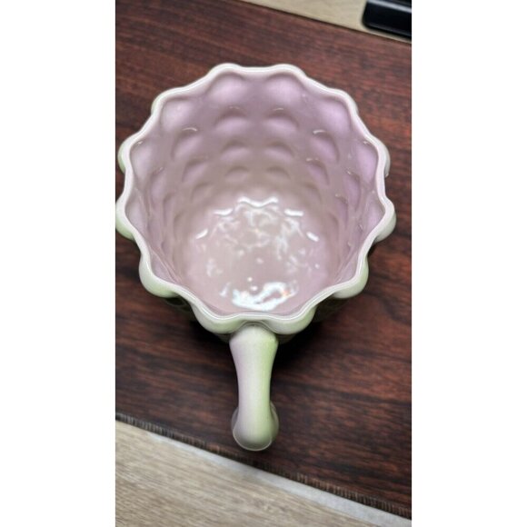 Gradient Ceramic Mug Pastel Green Pink Blue Textured Rippled Design - Picture 9 of 9